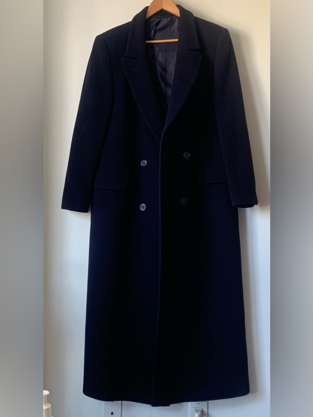 Women's Pure Wool Navy Trench Coat